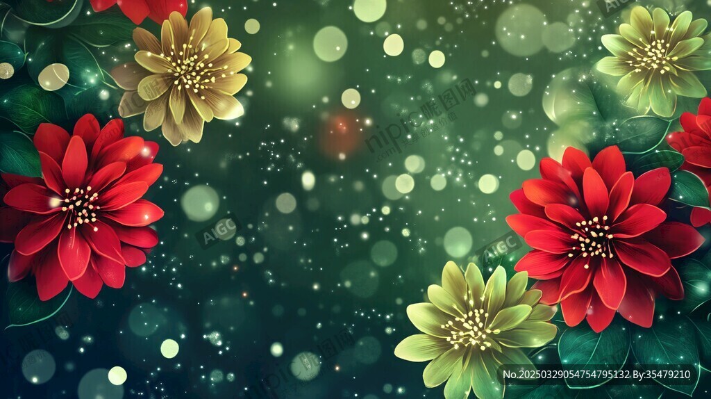 梦幻花卉背景图