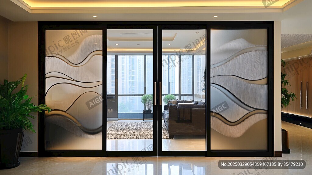 现代简约风格客厅玻璃移门