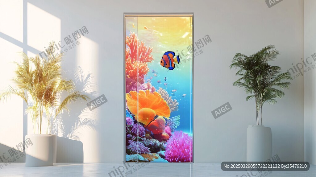 海洋风玄关画 灵动海底世界
