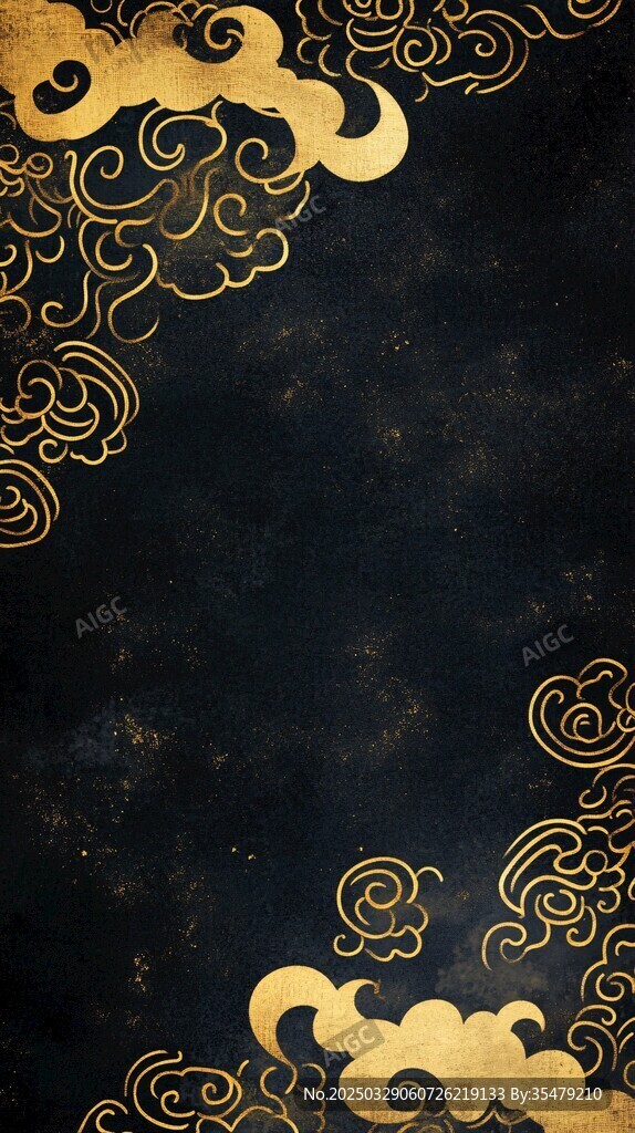 黑金中式云纹典雅背景图