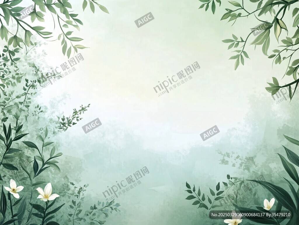 清新绿植花卉背景图
