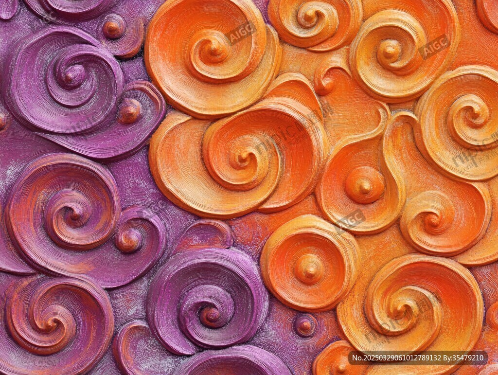 多彩螺旋浮雕纹理图案