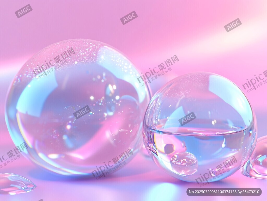 梦幻透明水晶球艺术画面