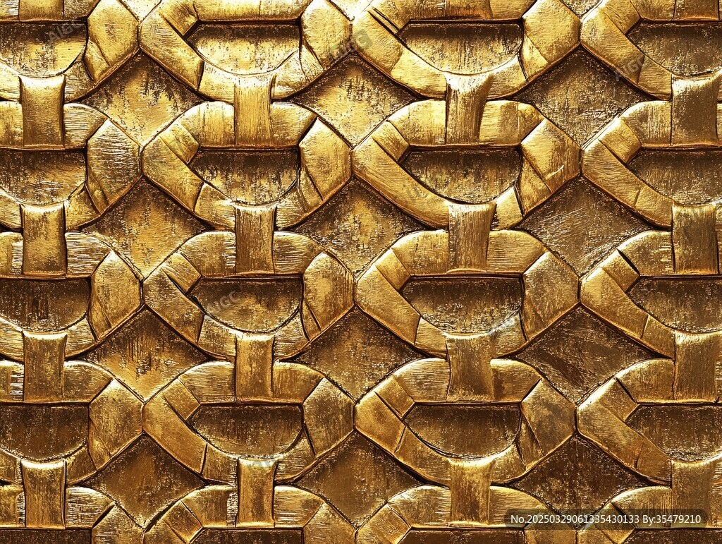 金色几何纹理金属图案