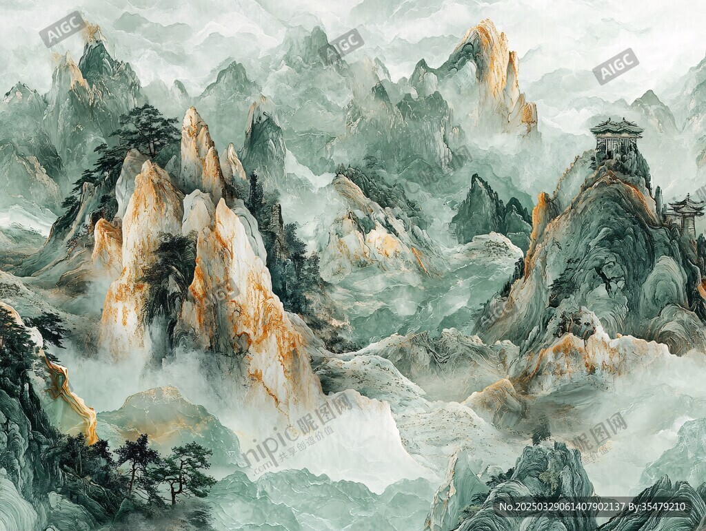 水墨丹青绘就壮美群山