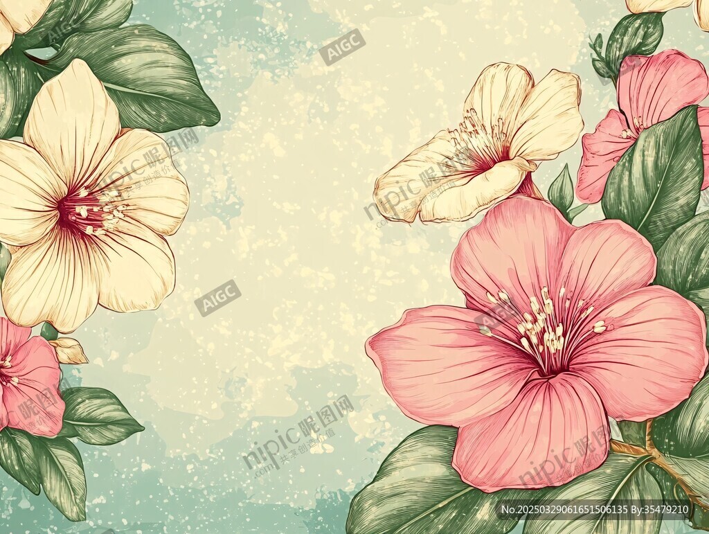 复古风花卉背景图
