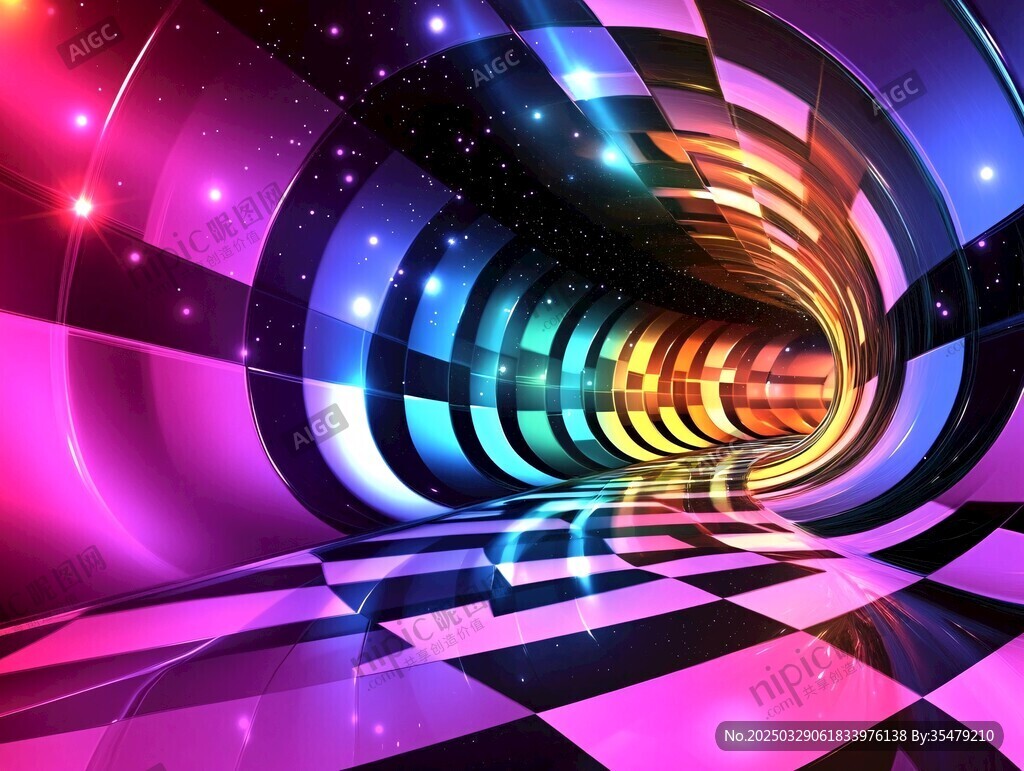 炫彩科幻隧道空间背景
