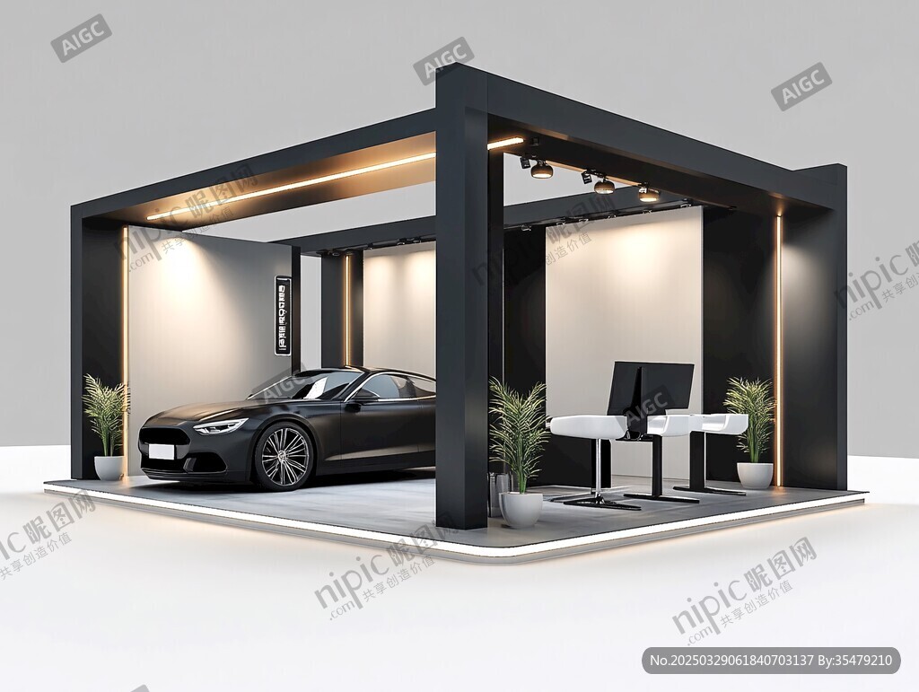 汽车展示展位设计效果图
