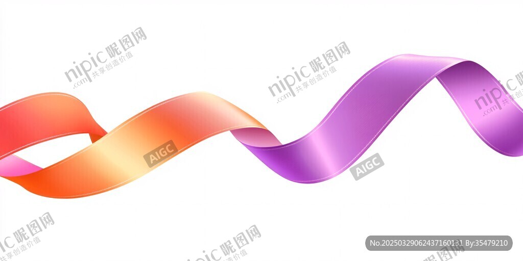渐变彩带飘带元素设计图
