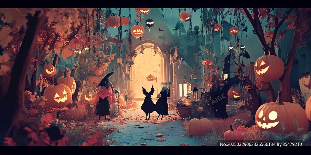 魔幻万圣夜的奇幻场景