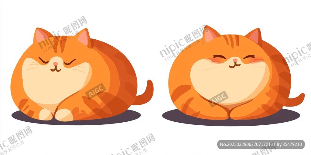可爱橘猫惬意姿态展示