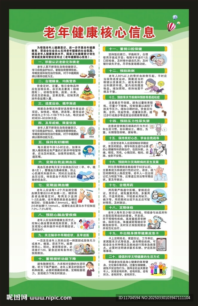 老年健康核心信息海报