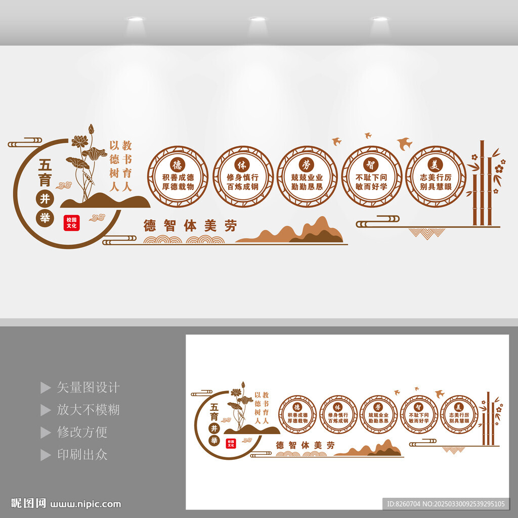 五育并举校园文化墙