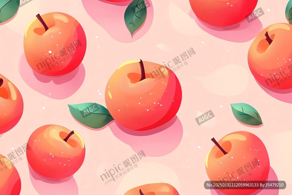可爱桃子图案背景图