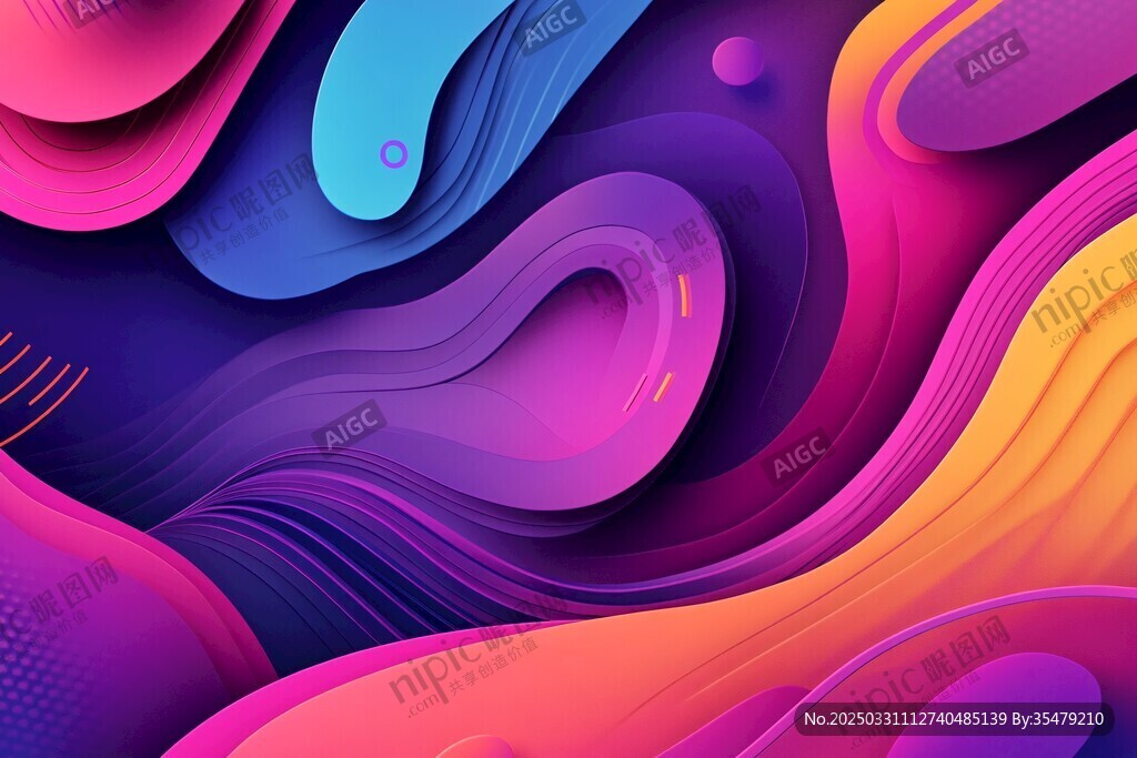 梦幻多彩流体艺术背景图