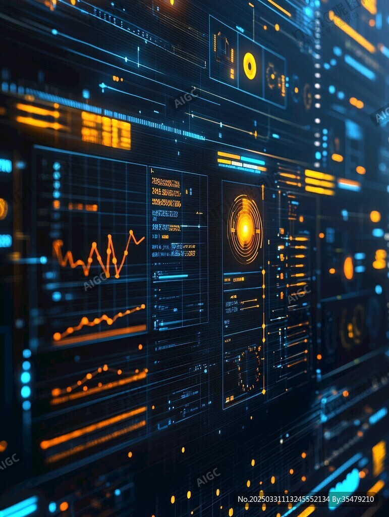 科技感十足的数据显示界面