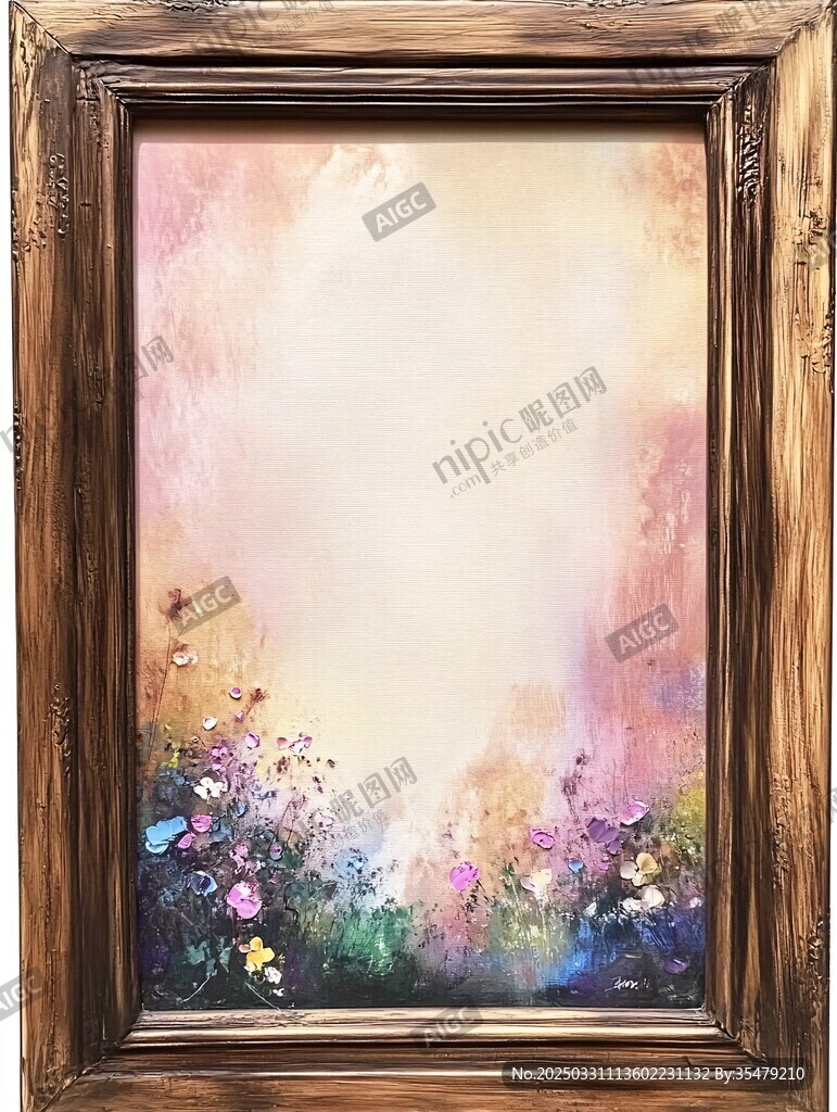 梦幻花卉油画框内美景