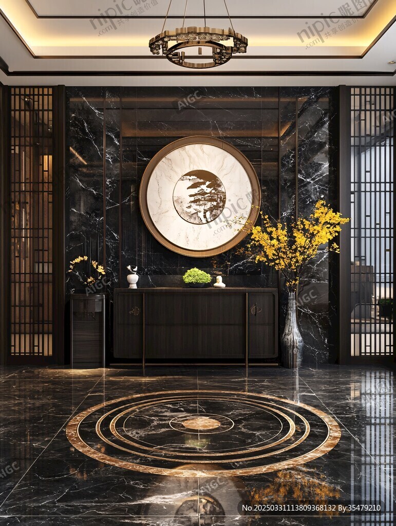中式豪华玄关空间设计
