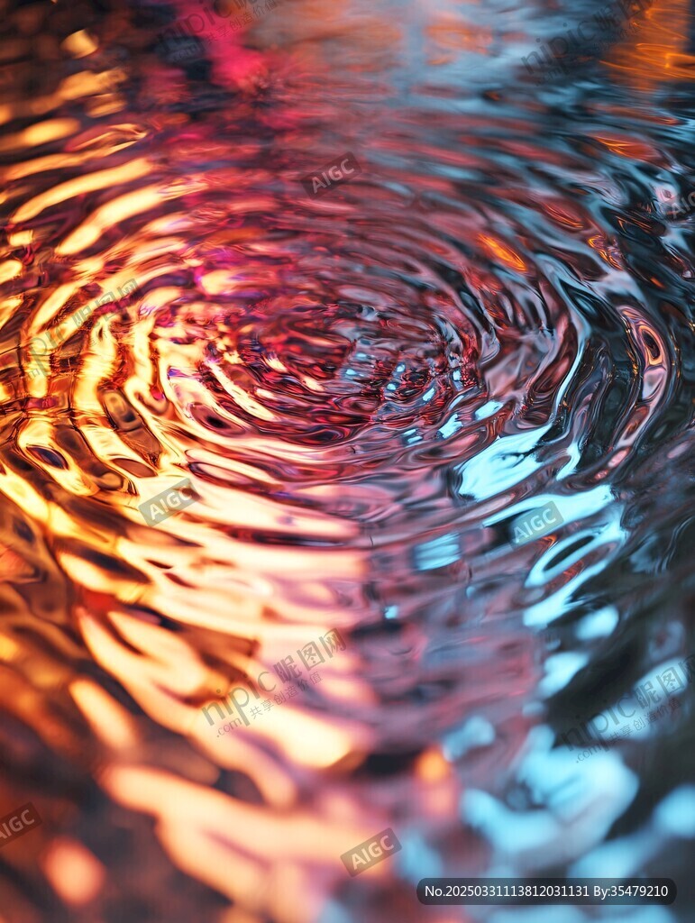 波光粼粼的水面涟漪