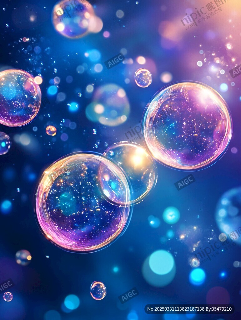 梦幻炫彩泡泡背景图