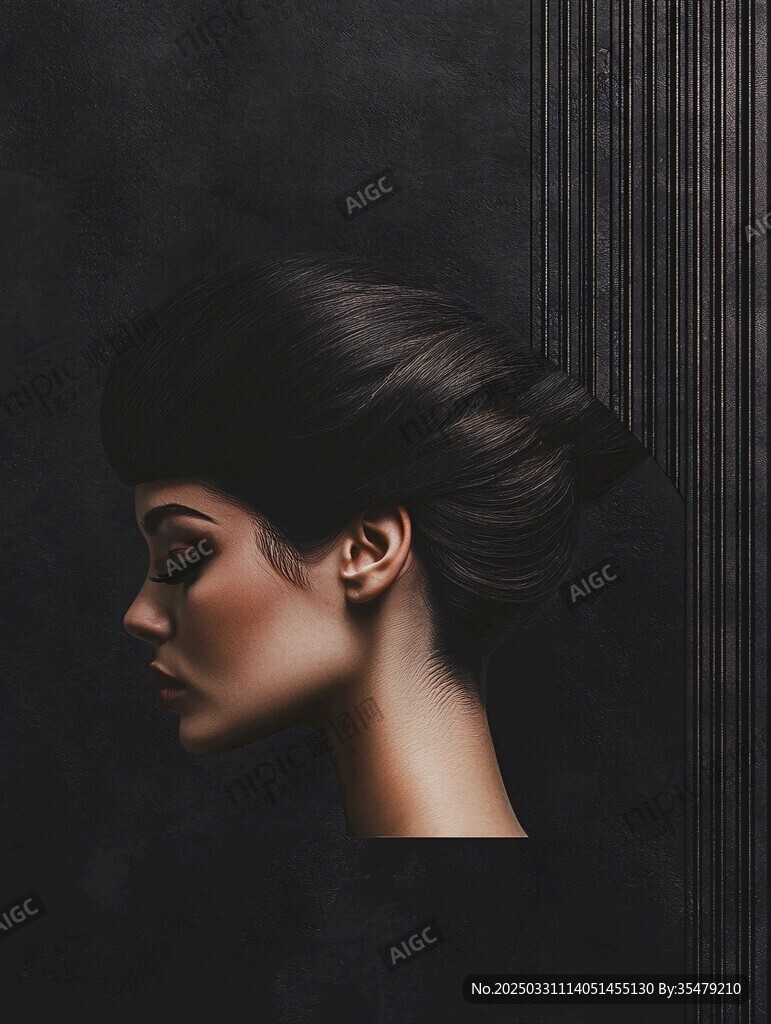 优雅侧颜女性的魅力瞬间