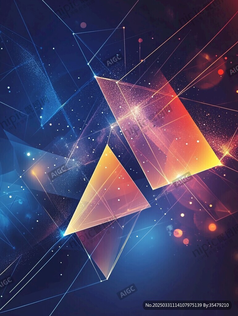 梦幻几何炫光科技背景图