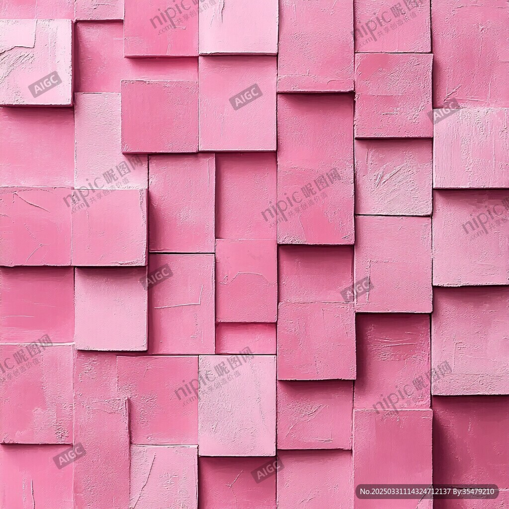 粉色立体方块墙面纹理
