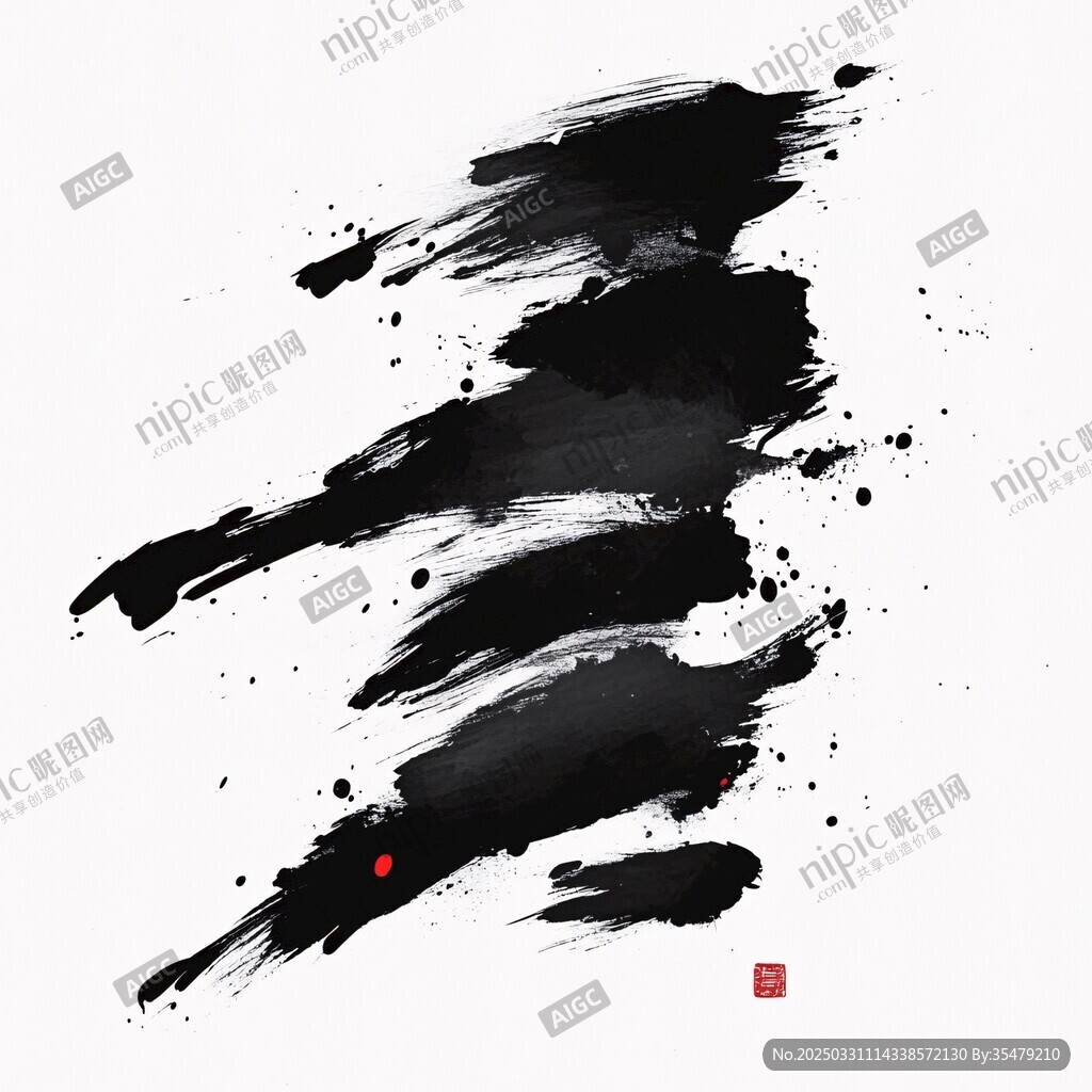 墨韵飞扬的中式抽象笔触