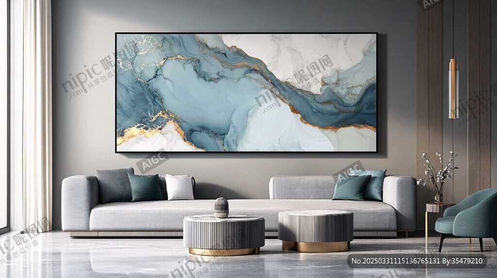 现代简约风客厅艺术挂画