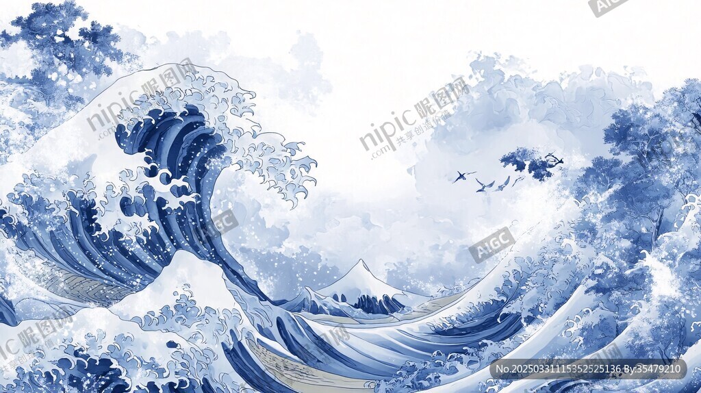 海浪翻涌 尽显磅礴气势