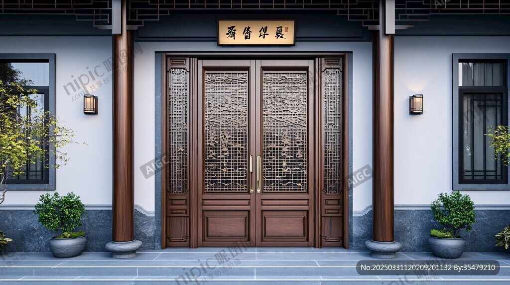 中式雅致庭院入户大门