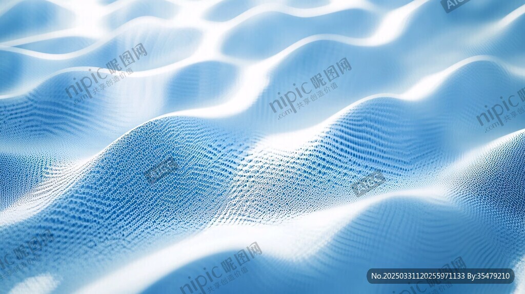 蓝色波浪纹理抽象背景图