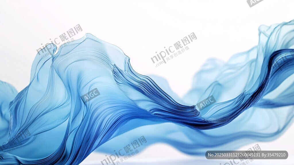 蓝色飘逸动感抽象波浪形态