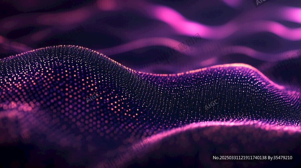 梦幻紫色粒子波浪背景