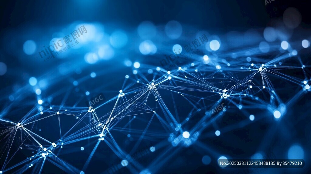 科技感网络连接微观景象