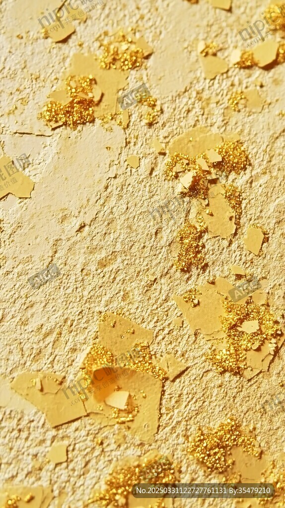 金色碎屑墙面纹理特写