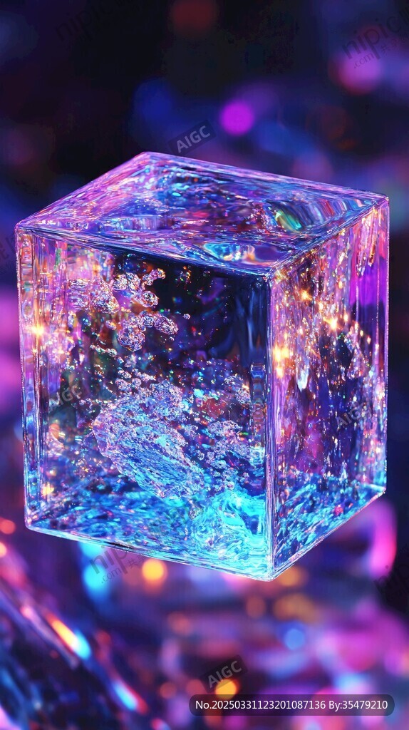 梦幻炫彩冰晶立方体