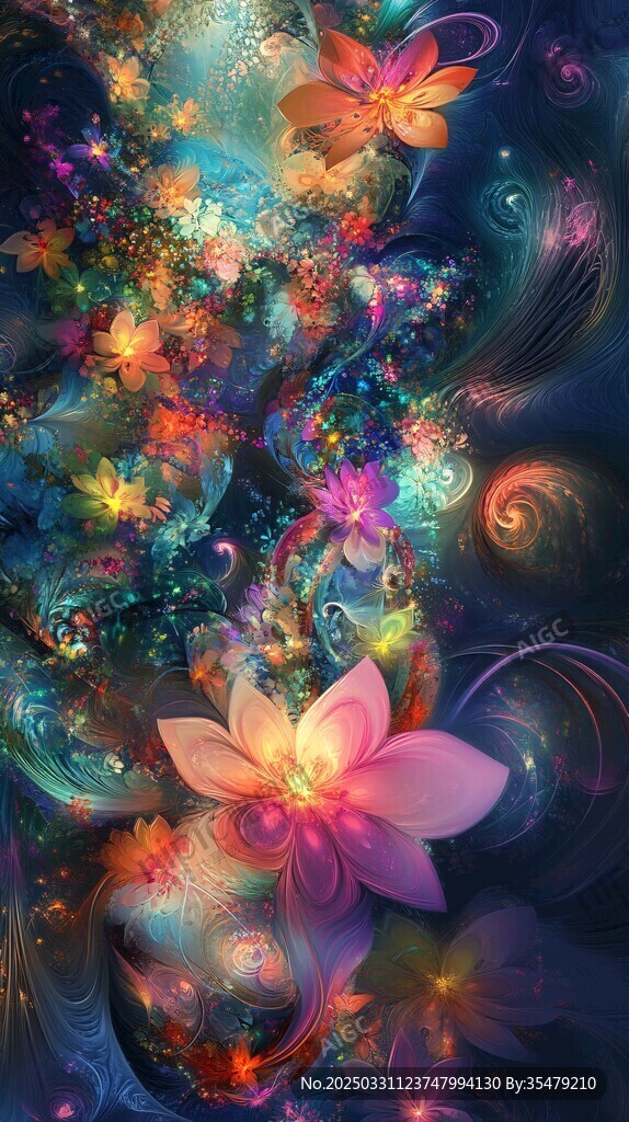 梦幻绚丽花卉奇幻艺术图景