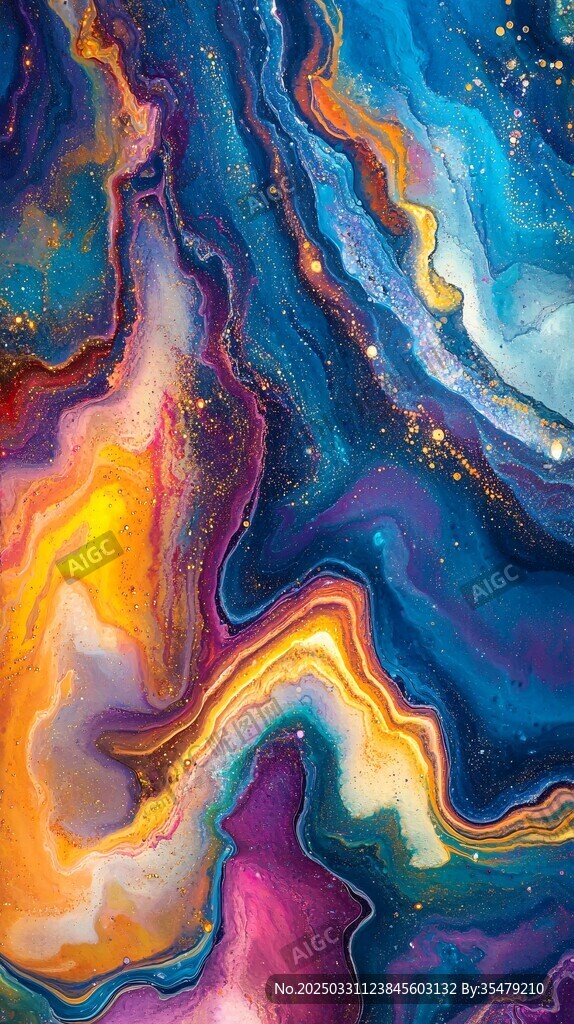 梦幻流体色彩艺术纹理图