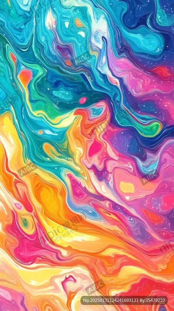 梦幻多彩流体艺术纹理