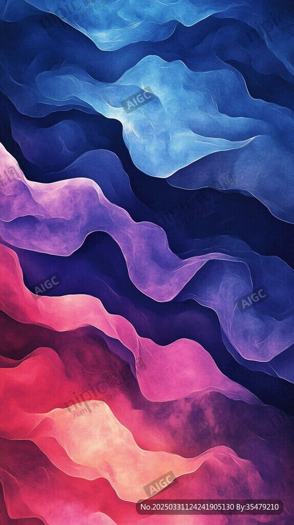 梦幻渐变波浪抽象背景图