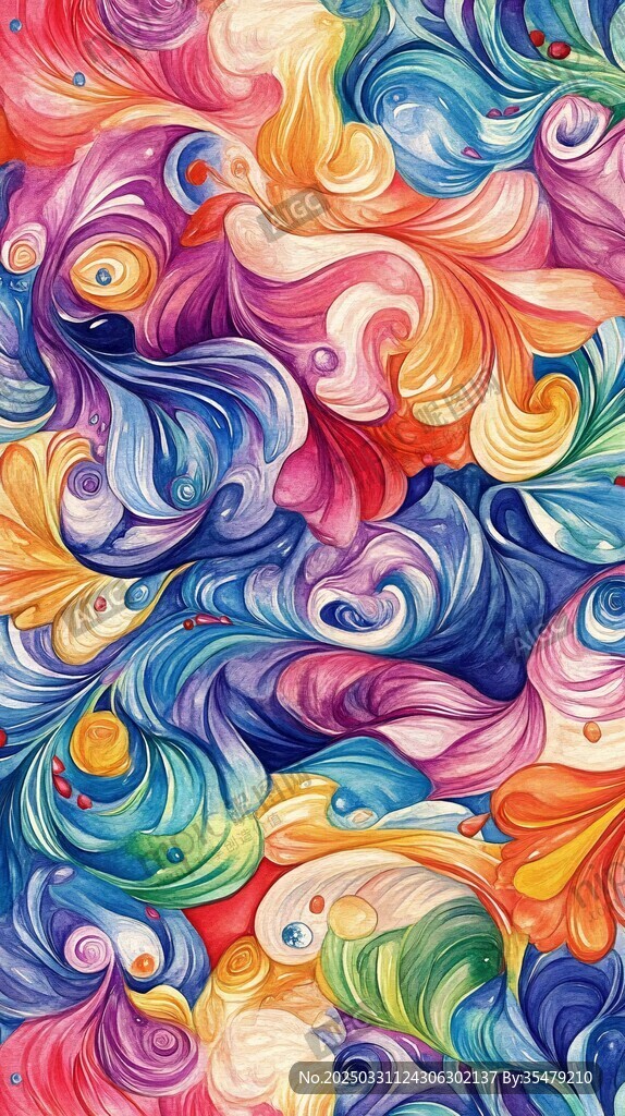绚丽多彩的抽象流体图案