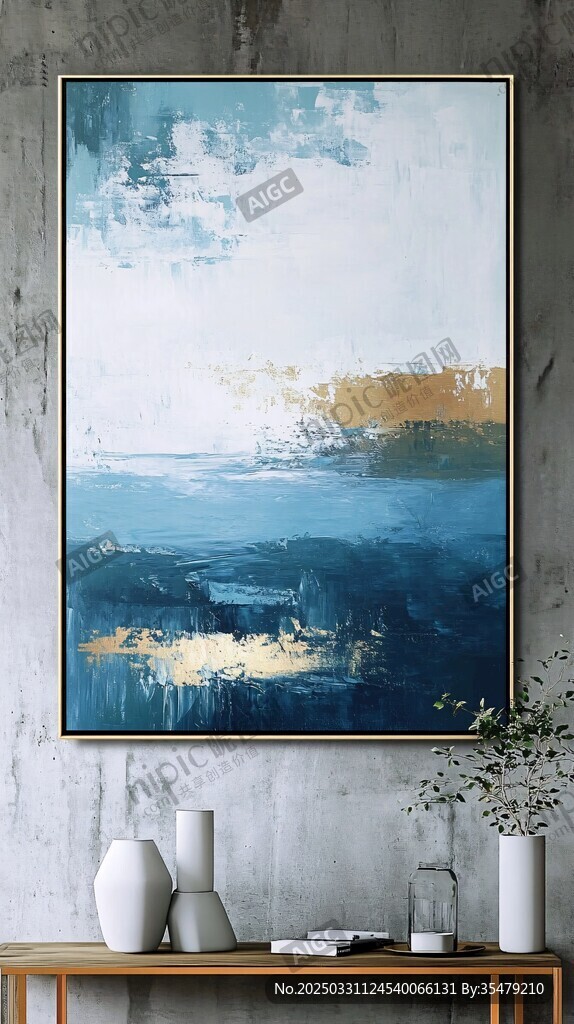 现代抽象海景装饰画