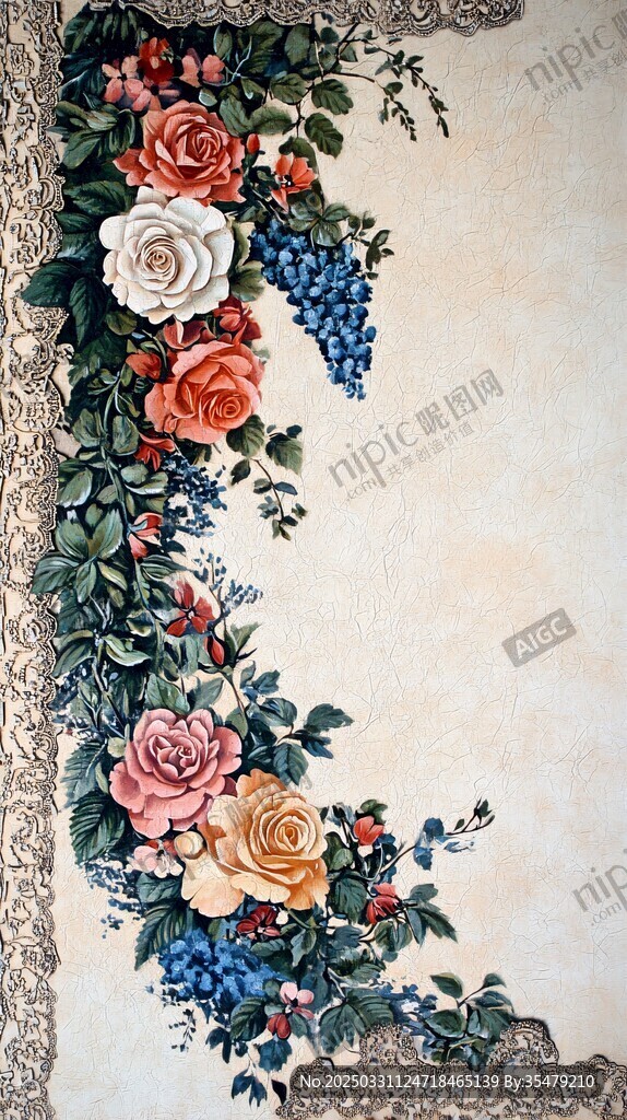 花卉花边装饰图案