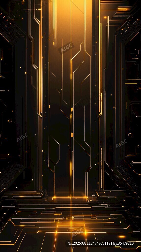 未来科技感发光数字空间