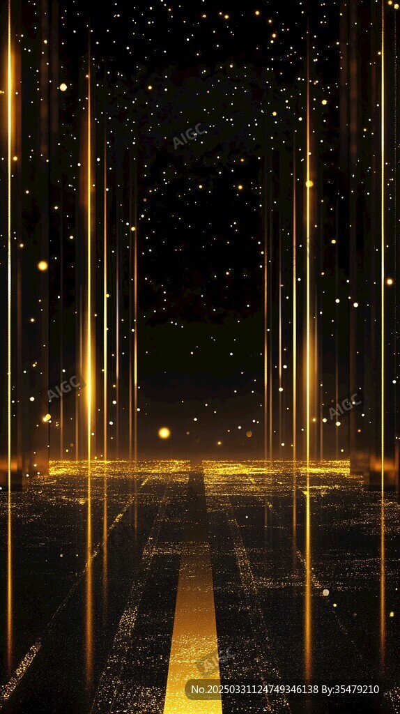 金色科幻空间光影之路