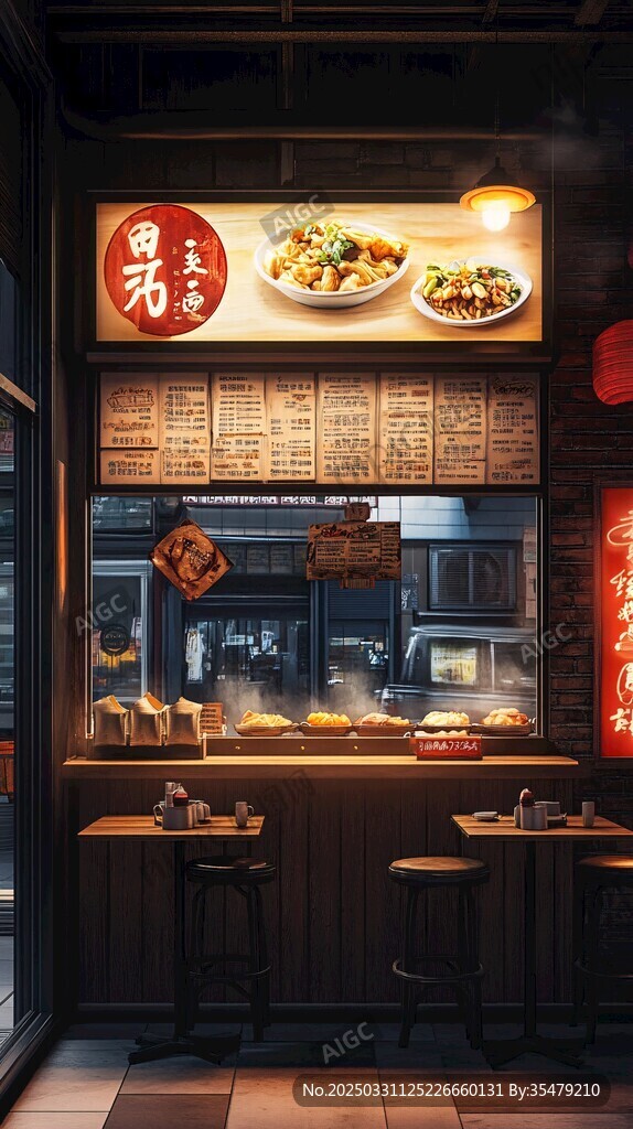 复古风中式街边小吃店