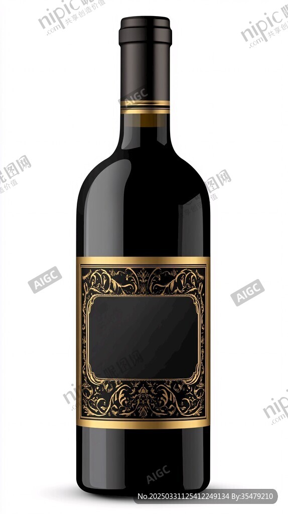 典雅黑瓶葡萄酒设计图