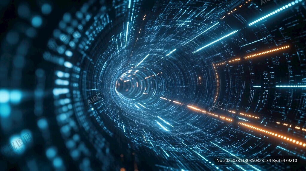 科技感数字隧道未来景象
