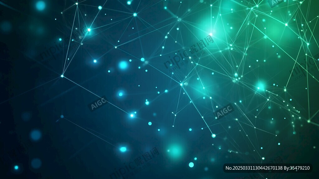 梦幻科技感点线星空背景
